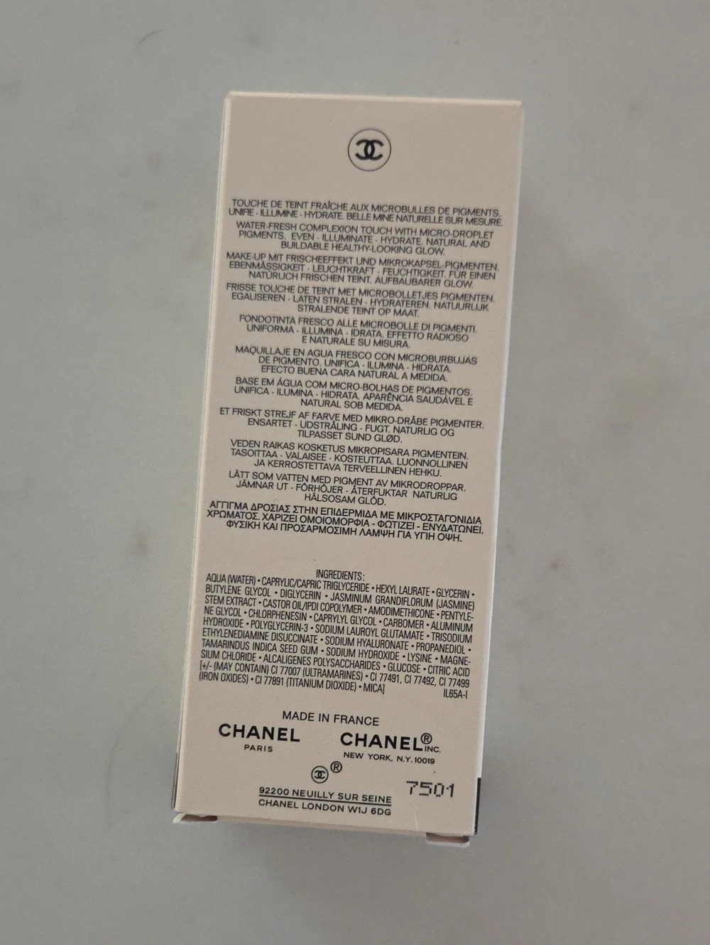 CHANEL Les Beiges Water-Fresh Complexion Touch Foundation B110 NIB 20ml
